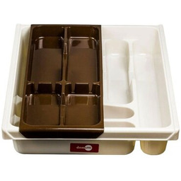 DOMOTTI Organizer na sztućce Double 698931 Beżowo-brązowy