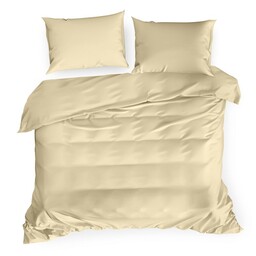 Eurofirany Pościel satynowa 180x200 Nova beżowa jednobarwna