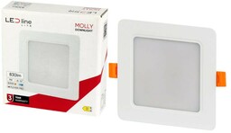 Panel podtynkowy plafon sufitowy kwadratowy 9W 230V biały ciepły