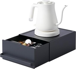 Yamazaki 2019 TOWER szuflada na blat roboczy, czarna, stal/polipropylen/magnes, minimalistyczna, 22,2 x 27,5 x 11,5 cm