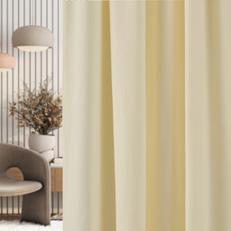 Zasłona na taśmie marszczącej kremowa aksamitna 140 x 280 cm 1 szt., 140 x 280