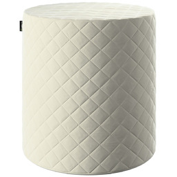 Puf Barrel pikowany, śmietankowa biel, ø 40 wys. 40 cm, Velvet