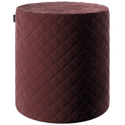 Puf Barrel pikowany, bordowy, ø 40 wys. 40 cm, Velvet