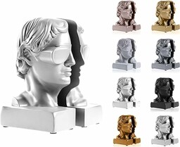 concrette Ha Ha Hermes 2-częściowy zestaw z betonu architektonicznego  podpórka na regał na książki, stojak na książki, stojak na książki, stojak na książki, dekoracyjne podpórki na książki, 1 para