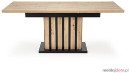 Stół LAMELLO Halmar 90x160-210, Dąb artisan + czarny