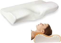 edihome, Poduszka pod kark, 50 x 30 x 10, pianka wiskoelastyczna z pamięcią kształtu, z podwójną bawełnianą poszewką, hipoalergiczna