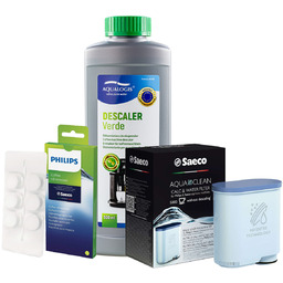 Zestaw Philips Saeco - Filtr Philips Aquaclean CA6903, Odkamieniacz Aqualogis Verde 500ml, Philips CA6704/10 Tabletki Czyszczące