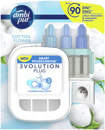 Ambi Pur, Elektryczny odświeżacz powietrza, 3Volution, Cotton, 20 ml