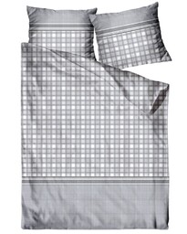Greno Pościel satynowa 160x200 szara krateczka Bawaria Frotex 23