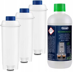 Mocny Delonghi Odkamieniacz 500ml 3x Filtr do ekspresu Delonghi