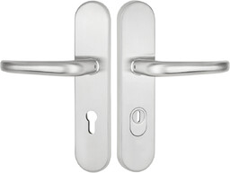 Komplet klamek 2089 KS z ochroną wkładki do drzwi zewnętrznych ze stali szlachetnej