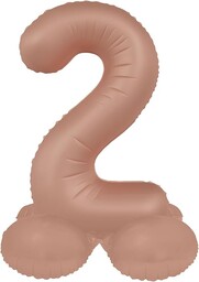 Folat 10512 Różowe różowe balony stojące numer 2 - Vintage Rose - Ultra Matt - 72 cm - Na urodziny Rocznicę Baby Shower - bez helu