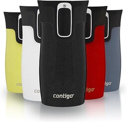 Contigo West Loop Mini Autoseal Kubek podróżny, ze stali nierdzewnej, termos próżniowy, szczelny kubek, kubek na kawę na wynos, z łatwą do czyszczenia, bez BPA, lukrecja, 300 ml