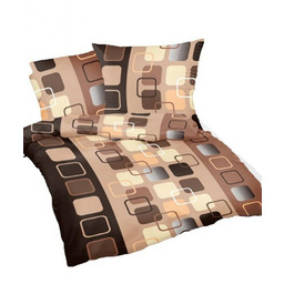 Karo Pościel z kory 140x200 beżowa brązowa kwadraty R396-2 Kora 23