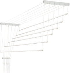 Suszarka sufitowa na pranie Torp, 6 prętów, 180 cm, biała