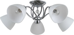 Italux Lugano PND-5643-5 plafon lampa sufitowa chrom stal klosz szkło biały kryształ E27 5x40W IP20 56cm