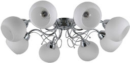 Italux Masseri PND-6895-8 plafon lampa sufitowa stal chrom klosz biały szkło E27 8x40W IP20 67cm
