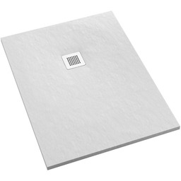 Schedpol Kalait White Stone brodzik prostokątny + syfon 80x90cm 3.3155/B/ST-M2