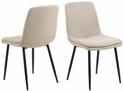 Krzesło do jadalni Becca, tapicerowane beżowe, metalowe nogi