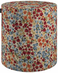 Puf Barrel, kolorowe drobne kwiaty na beżowym tle, ø40, wys. 40 cm, Intenso Premium
