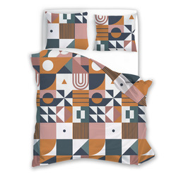 Faro Pościel z mikrofibry 160x200 Harmony 23 geometria ruda zielona