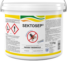 Sektosep 1,5 kg. Oprysk na muchy. Permetryna proszek 20%.