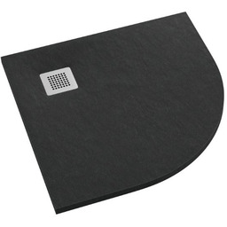 Schedpol Kalait Black Stone brodzik półokrągły + syfon 90x90cm 3.3104/C/ST-M2