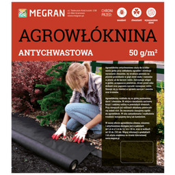 Agrowłóknina antychwastowa 50 g/m czarna 1,6 m x 50 mb