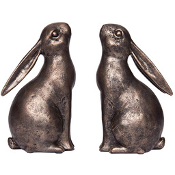 Creative Co-Op Dekoracyjne podpórki do książek z żywicy, brąz, zestaw 2 szt