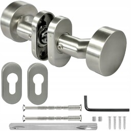 Gałko Gałka Drzwiowa Płaska Odgięta Ruchoma Dwustronnie Pochwyt Inox Stal