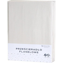 Spod Igły I Nitki Prześcieradło flanelowe bez gumki 160x200 beżowe jasne