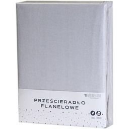 Spod Igły I Nitki Prześcieradło flanelowe bez gumki 140x200 szare