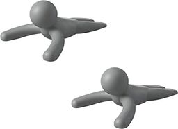 Umbra Ogranicznik do drzwi Buddy, wytrzymały i elastyczny, miękkie w dotyku wykończenie, chroni podłogi, szary, 2 sztuki