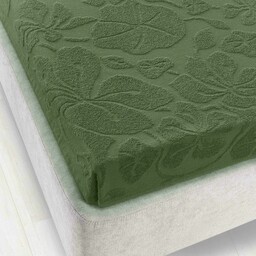 Zwoltex Prześcieradło frotte bez gumki 150x205 Tulipan zielone 2732 żakardowe