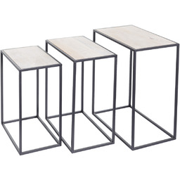 Komplet stolików Theo 3szt., 40/45/50 x 24/26/30 x 48/53/59 cm