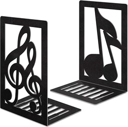 JINIHFW Końce do książek, metalowa podpórka do książek, dekoracyjne ciężkie końcówki do książek na półki, dekoracyjne podpórki do książek do ciężkich książek, antypoślizgowy uchwyt na książki z nutami