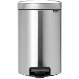 BRABANTIA Kosz na śmieci z pedałem 113604 NewIcon ciche zamykanie, odporny na rdzę 12L Stal matowa Zyskaj