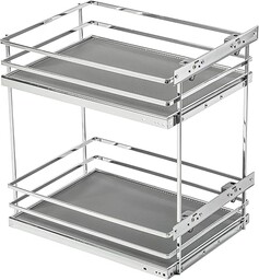 GTV - Organizer kuchenny MOVIXPRO wyposażenie cargo wysuwany system regałów szerokość zewnętrzna 500 mm 2 półki bez szyn chrom