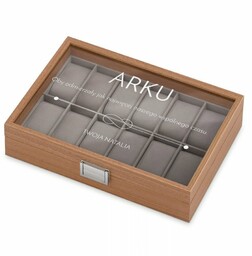 Szkatułka drewniana kuferek na zegarki z grawerem dla chłopaka męża na rocznicę