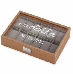 Szkatułka drewniana kuferek na zegarki z grawerem dla niej na imieniny