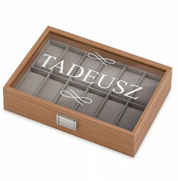 Szkatułka drewniana kuferek na zegarki z grawerem dla niego na imieniny