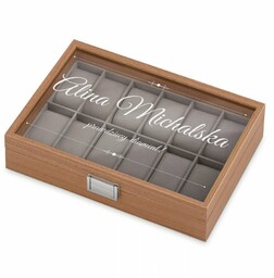 Szkatułka drewniana kuferek na zegarki z grawerem dla niej