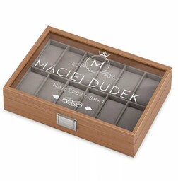 Szkatułka drewniana kuferek na zegarki z grawerem dla brata