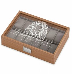 Szkatułka drewniana kuferek na zegarki z grawerem dla szefa