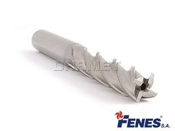 FENES Frez trzpieniowy do metalu 6 mm 4-ostrzowy o ostrzach centralnych długi walcowo-czołowy chwyt walcowy DIN844-A L-M-N HSS-E 0641-512-111-560