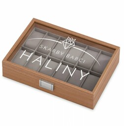 Szkatułka drewniana kuferek na zegarki z grawerem dla babci