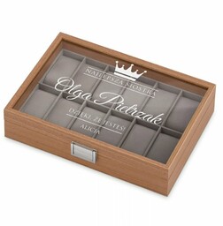 Szkatułka drewniana kuferek na zegarki z grawerem dla siostry