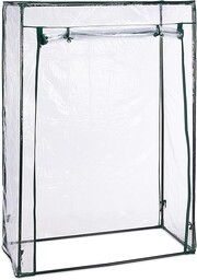 Relaxdays Szklarnia na pomidory, stal i folia PCW, wymiary: 150 x 100 x 50 cm, szklarnia foliowa do ogrodu i na balkon, przezroczysta