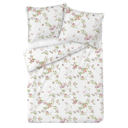 Matex Pościel satynowa 160x200 biała kolorowa kwiaty 58A Exclusive 2