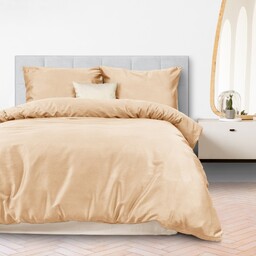 Darymex Pościel satynowa 140x200 beżowa jasna 044 z jedną poszewką jednobarwna